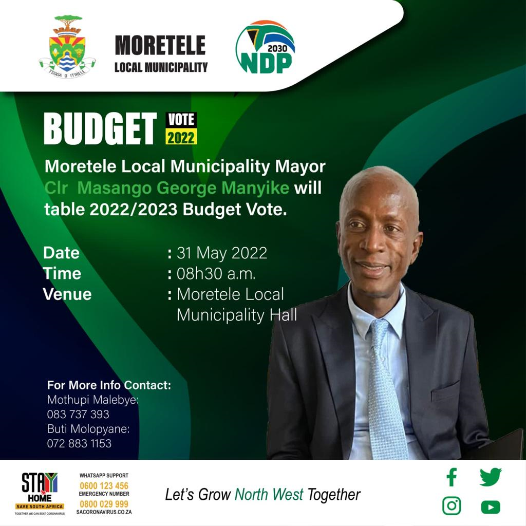 George Manyike Budget Vote 2022 / 2023 (Clr Masango George Manyike) - Moretele